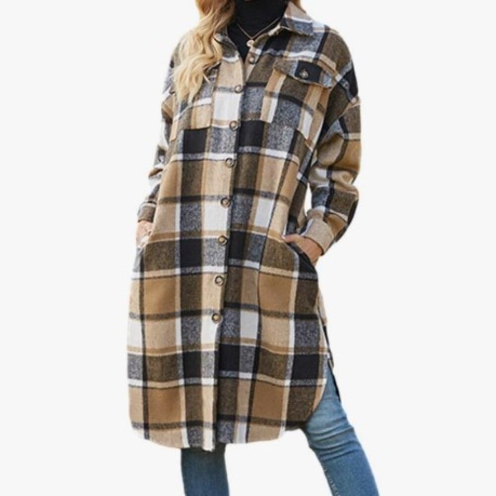 Women's Flannel Plaid Shacket- NWT
